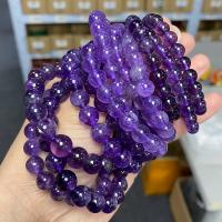 Quartz Bracelets Amethyst Round polished fashion jewelry & for woman purple Length Approx 18 cm Sold By PC