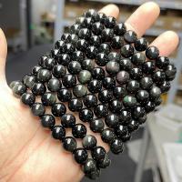 Gemstone Apyrankės, Obsidianas, Turas, poliruotas, Bižuterijos & unisex & skirtingo dydžio pasirinkimo, juodas, Ilgis Apytiksliai 18 cm, Pardavė PC