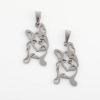 Rostfritt stål Animal Hängen, 304 rostfritt stål, Hund, plated, DIY, silver, 31.30x13.60x1.30mm, 10PC/Bag, Säljs av Bag