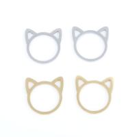 Acciaio inossidabile Animal Ciondoli, 304 acciaio inox, Gatto, placcato, DIY, nessuno, 15.30x15.10x0.80mm, 10PC/borsa, Venduto da borsa