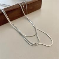 Sterling Silver Κολιέ, 925 ασημένιο ασήμι, με 5cm επεκτατικού αλυσίδας, κοσμήματα μόδας, νικέλιο, μόλυβδο και κάδμιο ελεύθεροι, 0.8mm,1.8mm, Μήκος Περίπου 45 cm, Sold Με PC