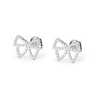 925 Sterling Zilver Stud Earring, Strik, voor vrouw & hol, zilver, 8.50x6.20mm, Verkocht door pair