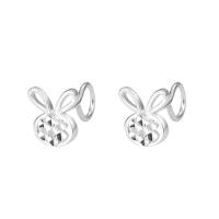 925 Sterling Silver Stud Earring, Kanin, mode smycken & för kvinna & ihålig, silver, 6.80x8mm, Säljs av Par