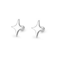 925 Sterling Silver Stud Auskarai, Bižuterijos & moters, sidabras, 7.10x9.50mm, Pardavė Pora