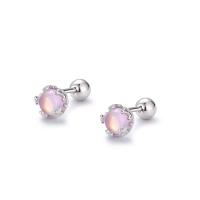 925 Sterling Silver Stud Earring with Resin fashion jewelry & for woman 5.10mm Sold By Pair