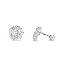 925 Sterling Silver Stud Earring, mode smycken & för kvinna, silver, 8.50x8.50mm, Säljs av Par