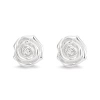 925 argento sterlina orecchini a borchia, Rose, gioielli di moda & per la donna, argento, 11.50x4mm, Venduto da coppia