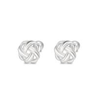 925 Sterling Silver Stud Earring Geometrical Pattern fashion jewelry & for woman & hollow silver color Sold By Pair