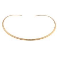 Acier inoxydable 304 collier, bijoux de mode & pour femme, doré, 136x142x2mm, Vendu par PC