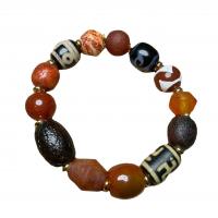 Bracelet de bijou en agate , Naturel & bijoux de mode & unisexe, multicolore, 15x22mm, Vendu par 20-24 cm brin