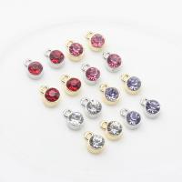 Zinc Alloy Rhinestone Pendants Round plated DIY & with rhinestone nickel lead & cadmium free Approx Sold By Bag