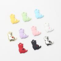 Zinc Alloy Animal Pendants Cat painted DIY & enamel nickel lead & cadmium free Approx Sold By Bag