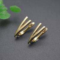 Brass Lever Terug Earring Component, Messing, gold plated, DIY, nikkel, lood en cadmium vrij, 12x20mm, Verkocht door PC