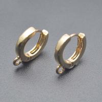 Brass Lever Terug Earring Component, Messing, Donut, plated, DIY, meer kleuren voor de keuze, nikkel, lood en cadmium vrij, 13x15mm, Verkocht door PC