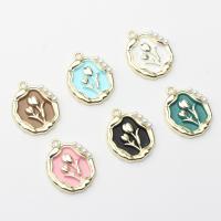 Zinc Alloy Enamel Pendants with Plastic Pearl gold color plated DIY nickel lead & cadmium free Approx Sold By Bag