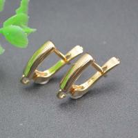 Brass Lever Terug Earring Component, Messing, plated, DIY, meer kleuren voor de keuze, nikkel, lood en cadmium vrij, 12x17mm, Verkocht door PC