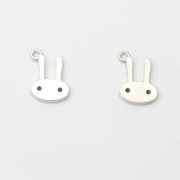 Zinc Alloy Enamel Pendants Rabbit silver color plated DIY nickel lead & cadmium free Approx Sold By Bag