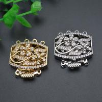 Brass Bayonet Clasp plated DIY & micro pave cubic zirconia nickel lead & cadmium free Sold By PC