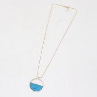 Collier de bijoux en alliage de zinc, avec turquoise, bijoux de mode & pour femme, protéger l'environnement, sans nickel, plomb et cadmium, Longueur Environ 27.55 pouce, Vendu par PC