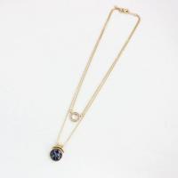 Collier de bijoux en alliage de zinc, avec sodalite, Double couche & bijoux de mode & pour femme & avec strass, protéger l'environnement, sans nickel, plomb et cadmium, Vendu par PC