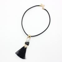 Mode Choker Ketting, Zinc Alloy, met lederen koord & turkoois, mode sieraden & voor vrouw, nikkel, lood en cadmium vrij, Lengte Ca 12.99 inch, Verkocht door PC