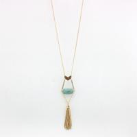 Collier de bijoux en alliage de zinc, avec turquoise, bijoux de mode & pour femme, protéger l'environnement, sans nickel, plomb et cadmium, Longueur Environ 23.62 pouce, Vendu par PC