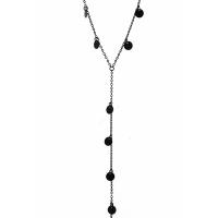 Collar de Aleación de Zinc, con 4.72inch extender cadena, Joyería & para mujer, Negro, libre de níquel, plomo & cadmio, Vendido para aproximado 22.44 Inch Sarta