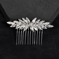 Decorative Hair Combs Iron with Glass Rhinestone fashion jewelry & for woman silver color nickel lead & cadmium free Sold By PC