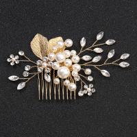 Decorative Hair Combs Zinc Alloy with Plastic Pearl fashion jewelry & for woman & with rhinestone nickel lead & cadmium free Sold By PC