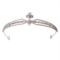 Tiaras, Cink ötvözet, divat ékszerek & a nő & strasszos, ezüst, nikkel, ólom és kadmium mentes, Belső átmérő:Kb 140mm, Által értékesített PC