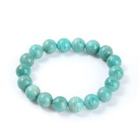 Bracelets de Amazonite Naturel, Rond, poli, bijoux de mode & unisexe & normes différentes pour le choix, bleu, Longueur Environ 18 cm, Vendu par PC