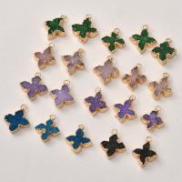 Natuurlijke Quartz Hangers, Four Leaf Clover, gold plated, DIY, meer kleuren voor de keuze, 21x17mm, Verkocht door PC