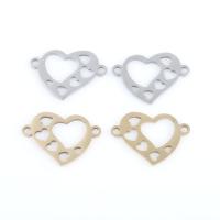 Stainless Steel Connector 304 Stainless Steel Heart plated DIY Sold By Bag