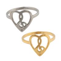 Stainless Steel Finger Ring 304 Stainless Steel Heart plated Unisex US Ring .5 Sold By PC