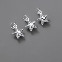 925 Sterling Silver siogairlín, Star, snasta, DIY, airgid, 12.50x10x5.20mm, Díolta De réir PC