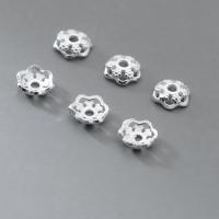 925 Sterling Silver Bead Caipín, peitil, plátáilte, DIY, airgid, 6mm, Poll:Thart 1.4mm, Díolta De réir PC