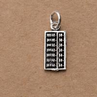 925 Sterling Sølv vedhæng, Abacus, du kan DIY, oprindelige farve, 8x18x2mm, Solgt af PC