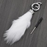 Fur Ball Pom Pom Keychain Plush with Zinc Alloy fashion jewelry & with rhinestone nickel lead & cadmium free Sold By PC