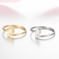 Stainless Steel Finger Ring 304 Stainless Steel Vacuum Ion Plating fashion jewelry & for woman 17mm Sold By PC