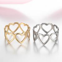 Stainless Steel Finger Ring 304 Stainless Steel Vacuum Ion Plating fashion jewelry & for woman 17mm Sold By PC