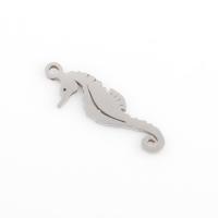 Acciaio inossidabile Animal Ciondoli, 304 acciaio inox, Cavalluccio marino, placcato, DIY, nessuno, 21.20x6.80x0.90mm, 10PC/borsa, Venduto da borsa