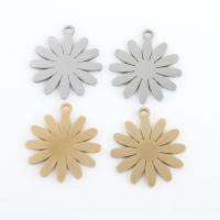 Pendentif fleur en acier inoxydable, Acier inoxydable 304, Placage, DIY, plus de couleurs à choisir, 18.30x16.80x0.90mm, 10PC/sac, Vendu par sac