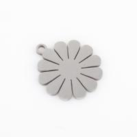 Pendentif fleur en acier inoxydable, Acier inoxydable 304, Placage, DIY, plus de couleurs à choisir, 16.90x15x0.90mm, 10PC/sac, Vendu par sac