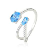 Cubic Zirconia micr3ofono pavimenta anillos de plata esterlina, plata de ley 925, chapado, micro arcilla de zirconia cúbica & para mujer, más colores para la opción, Vendido por UD