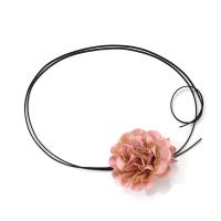 Klud Choker Necklace, med Velveteen & Zinc Alloy, Flower, Vintage & for kvinde, flere farver til valg, Længde Ca. 68.9 inch, Solgt af PC