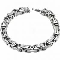 Partículas de aço pulseira, polido, tamanho diferente para a escolha & para o homem, cor original, vendido por PC