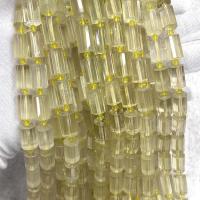 Quartz naturel bijoux perles, quartz citron, pilier, DIY & facettes, Jaune, 10x15mm, Vendu par Environ 38 cm brin