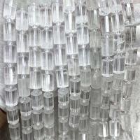 Φυσικό Σαφή χαλαζία χάντρες, Clear Quartz, Στήλη, DIY & πολύπλευρη, σαφής, 10x15mm, Sold Per Περίπου 38 cm Strand