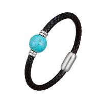 PU cavo bracciali, with Pietra naturale & 304 acciaio inox, gioielli di moda & per l'uomo, nessuno, Lunghezza 21 cm, Venduto da PC