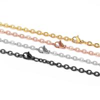 Stainless Steel Nekclace Chain, 304 roestvrij staal, DIY & verschillende grootte voor keus, meer kleuren voor de keuze, 100pC's/Bag, Verkocht door Bag